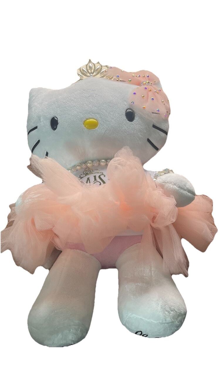 Build A Bear Hello Kitty Sanrio Pink Bow Plush Quinceanera Dress Tiara NWT